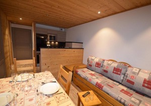 10m from ski slopes, 1st floor, balcony, tv, ski locker, 34m², Les Menuires