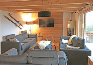 A luxurious 12 person chalet with superb view.