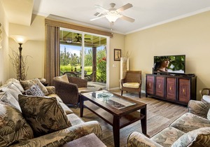 Bottom floor villa with privacy and great golf course view.