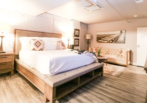 Boutique hotel in historic downtown Seneca. Room #6, King bed.
