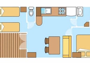 Camping Le Domaine de la Marina **** - Mobile Home 3 Rooms 5/6 People