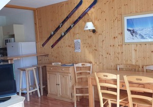 Chalet, 300m from ski slopes, fitness, swimming pool, sauna, terrace, parking, tv, ski locker, 42m²