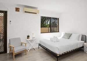 Coffs Mediterranean Villa 3 is a spacious one bedroom apartment in a gated complex 4
