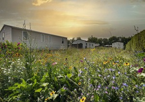 Comfortable chalet with microwave, on a holiday park 1 km. from the beach