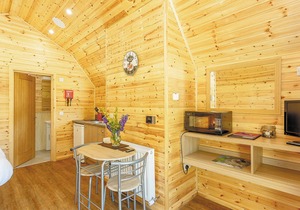 Comfortable pod perfect for short stays for couples with a sense of fun.