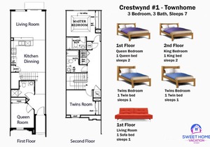Crestwynd 3 Bed 3 Bath Pool Townhome