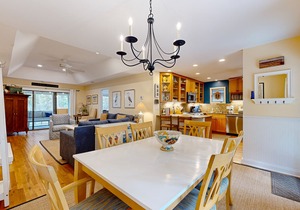 Dog-friendly home with deck, grill & pool - easy walk to beach, dining & shops