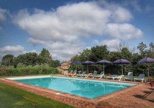 Farmhouse on a hill with swimming pool, large garden and nice views