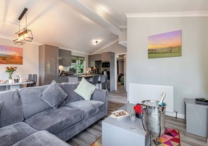 Large superior one-bedroom lodge with hot tub for two adults.