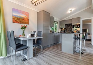 Large superior one-bedroom lodge with hot tub for two adults.
