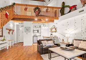 Large update Mountain Inn lodge room close to restaurants and slopes.