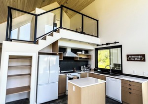 Modern Lakeside Cabin on a Sandy Beach