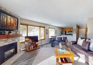 Mountain-view condo with great balcony & grill - bus to slopes