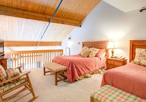Newly renovated lodge room with a homey feel.