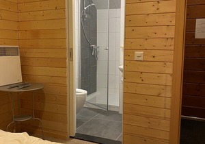 Outside : luxury modern apartment on the ground floor of a chalet, for 6-7 persons, terrace with a b