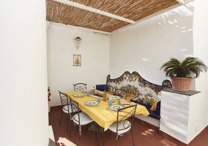Panoramic house on Naples gulf and Capri harbor, with terrace and garden
