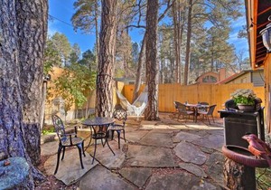 Patio and Fenced Yard Cozy Payson Cabin Retreat