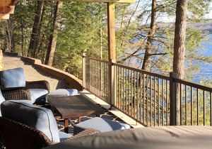 Skaneateles Lakefront home on 380' of secluded forested frontage,waterfall