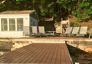 Skaneateles Lakefront home on 380' of secluded forested frontage,waterfall