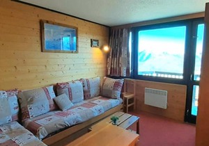 Studio cabine 4 pers avec vue Mont Blanc, skis aux pieds, parking gratuit - FR-1-351-5