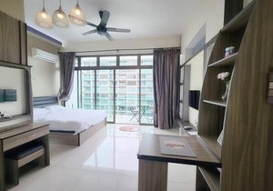 Studio unit balcony Palazio Mount Austin IKEA AEON TOPPEN by GDRAGON HomeStay
