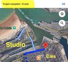 Studio vue sur mer classé 3 étoiles, Calais