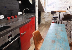Tiny and cute apartment in the roof touching border