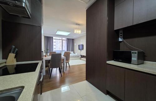 Almaty District Apartment | 108 посольство США 2х комн кв на 1-6 гостей с 2-мя кроватями и раскладной диван 2 санузла