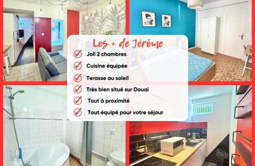 Douai Apartment | 2 chambres en RDC avec terrasse 4 personnes