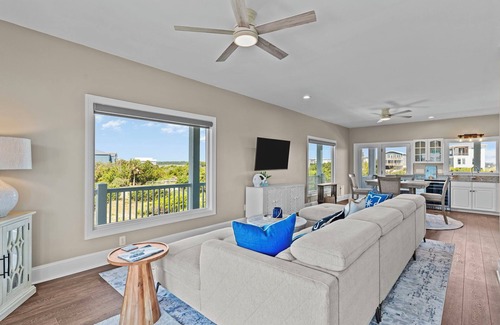 Oak Island House | 2nd Row Beach Home with views of beach and river on Oak Island, with heated pool