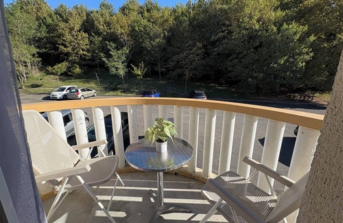 Eugenie-les-Bains Apartment | 400 meters from the thermal baths, lovely, quiet studio with balcony not overlooked.