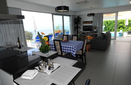 Arco da Calheta Villa | 5 Star Rainbow "Blue Villa" Heated pool, Sauna, Jaccuzi, Air cond,