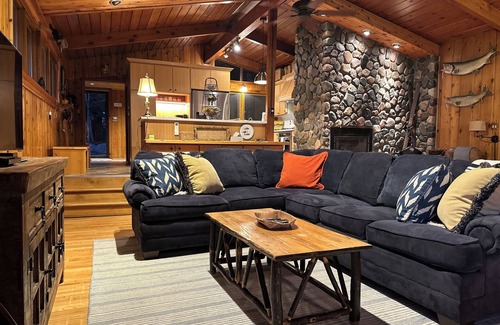 Iron River Cabin | 7 acre private retreat, cabin and bunk house, Rave, kayaks, paddleboat, pontoon