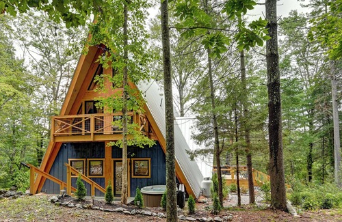Valley Hill Cabin | A-Frame Nest: Modern A-Frame | 3BR + Loft | Hot Tub & Fireplace