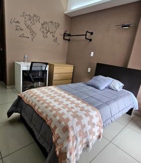 Cuautitlan Izcalli Apartment | A01 Premium Mini Suite WHITE Cocina Terraza Companies Work Teams 1-2 PAX