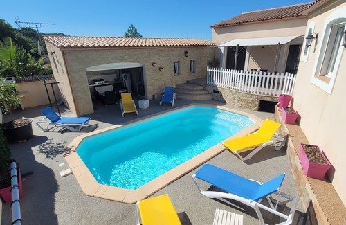 Montredon-des-Corbieres Villa | Air-conditioned villa 140m² + private swimming pool + wifi + independent arrival.