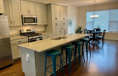 Belmont Villa | Airy Master Suite: Vaulted Ceiling, Private Bath