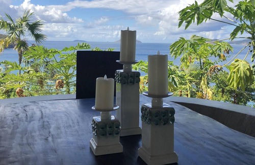 West End Villa | Amazing sunset, ocean front, open air villa w/path to sea and dock