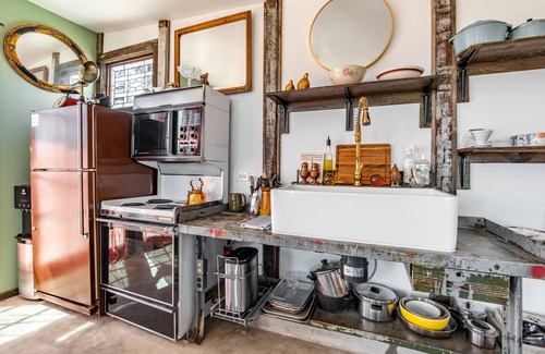 Morongo Valley House | Antique Barn w/Hot Tub, Views, Emus, Mini Horses, Mini Cows, Mini Pigs, & More!