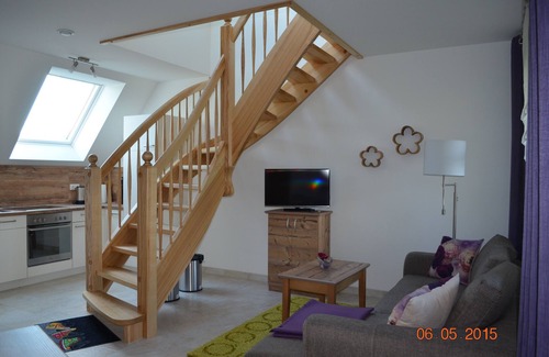 Burg-Kauper Apartment | Apartment Heuboden - Spreewaldscheune am Fließ-Ferienwohnungen am Wasser in Burg