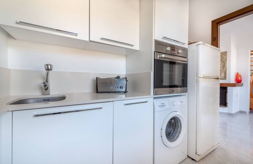 Colonia de Sant Pere Apartment | Apartment 'Miramar' with Sea and Mountain View, Private Terrace and Wi-Fi