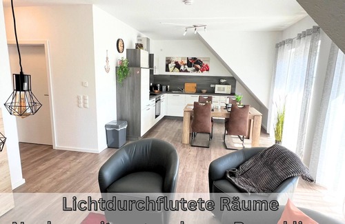 Papenburg Apartment | Apartment "Neptun" Papenburg 2SZ EBK Modern bathroom Large roof terrace New building WLAN