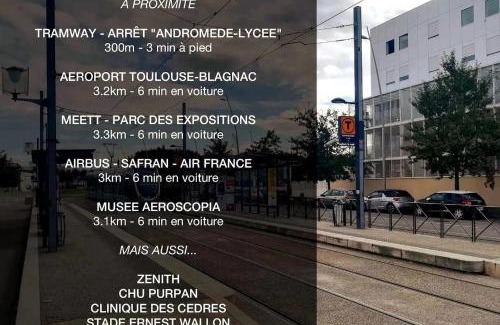 ZAC Andromede Apartment | Appartement 2 chambres cosy proche aéroport et MEETT au pied du tram