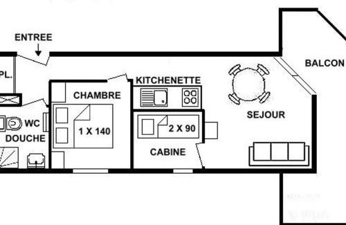 Les Saisies Apartment | Appartement en Forêt des Rennes II, 2 Pièces + Cabine, Balcon, 4 Pers., Proche ESF, Classé 2 Étoiles - FR-1-594-168