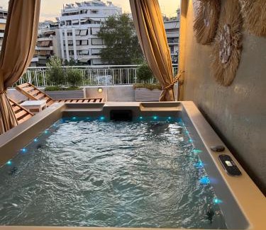 Attiki Apartment | Athens Roof Cozy Penthouse With Spa 5' to Metro