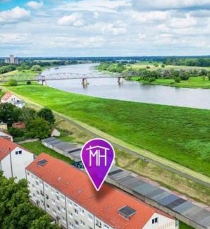 Barby Apartment | Barby-Apartment mit Elbblick und Balkon am Elbe-Saale-Radweg-1 Hund willkommen