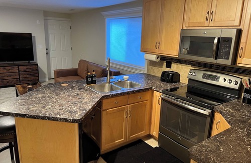 Pleasant View Apartment | Basement Family Studio for 5 with Hot Tub