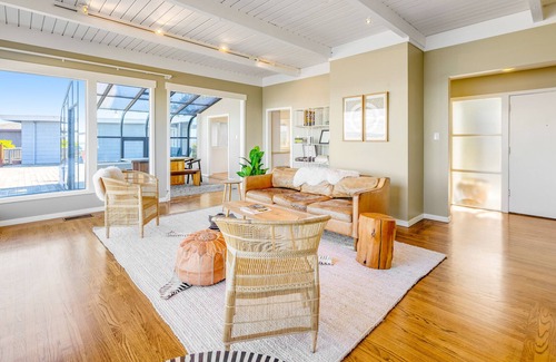 Tiburon House | Bay-view home + detached in-law suite with huge deck, sunroom, & gas fireplace