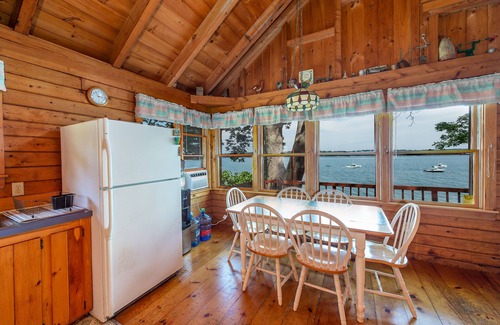 Harpswell Cabin | Bay-View. Waterfront Log cabin on the bay. Pet Friendly.