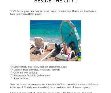 Rade Apartment | BEACH LIVING GOLEM WEST Durres Tirana airport SEA SIDE